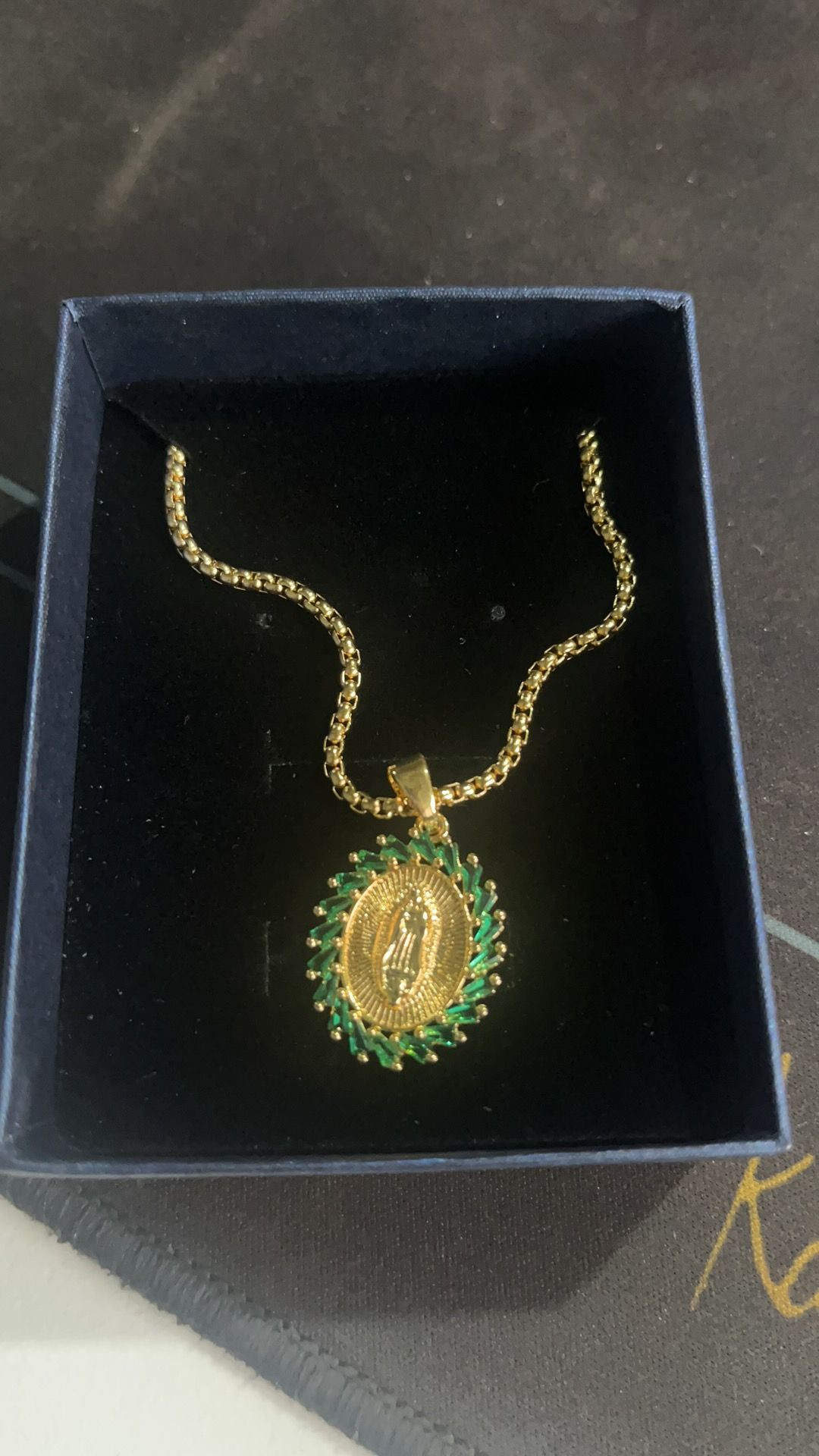 Virgin mary necklace