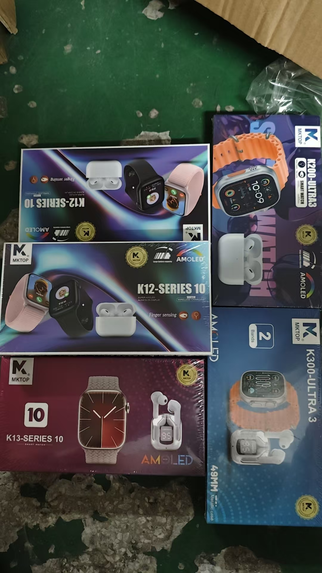 MKTOP Series Smart Watch + TWS Earbuds Combo (K12/K13/K200/K300)