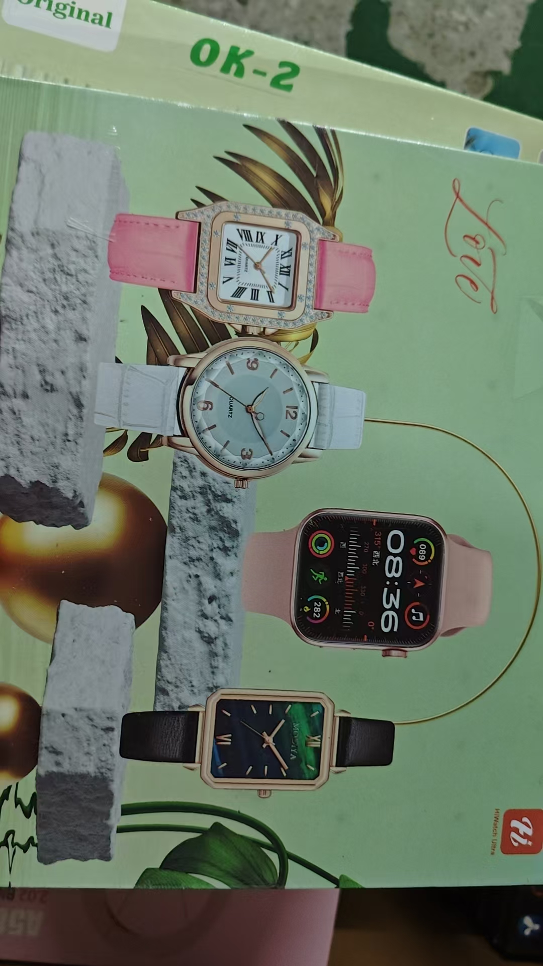 OK-2 Women's Watch & Smart Watch 4-in-1 Gift Set