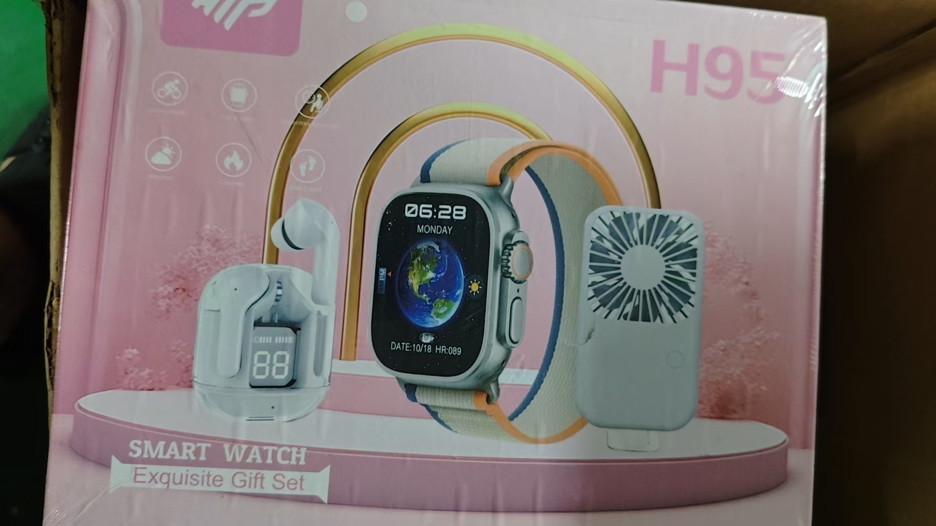 H95 Smart Watch Gift Set (Watch + Earbuds + Fan)