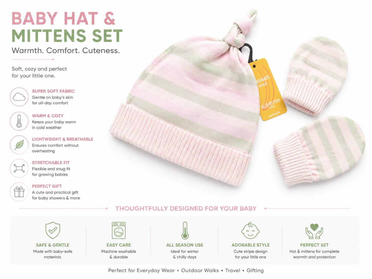 BABY HAT & MITTEN SET