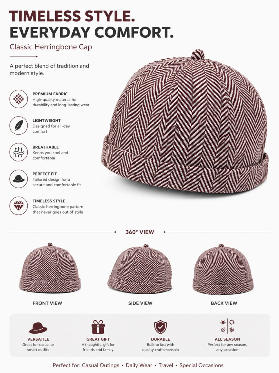 CLASSIC HERRING BONE CAP